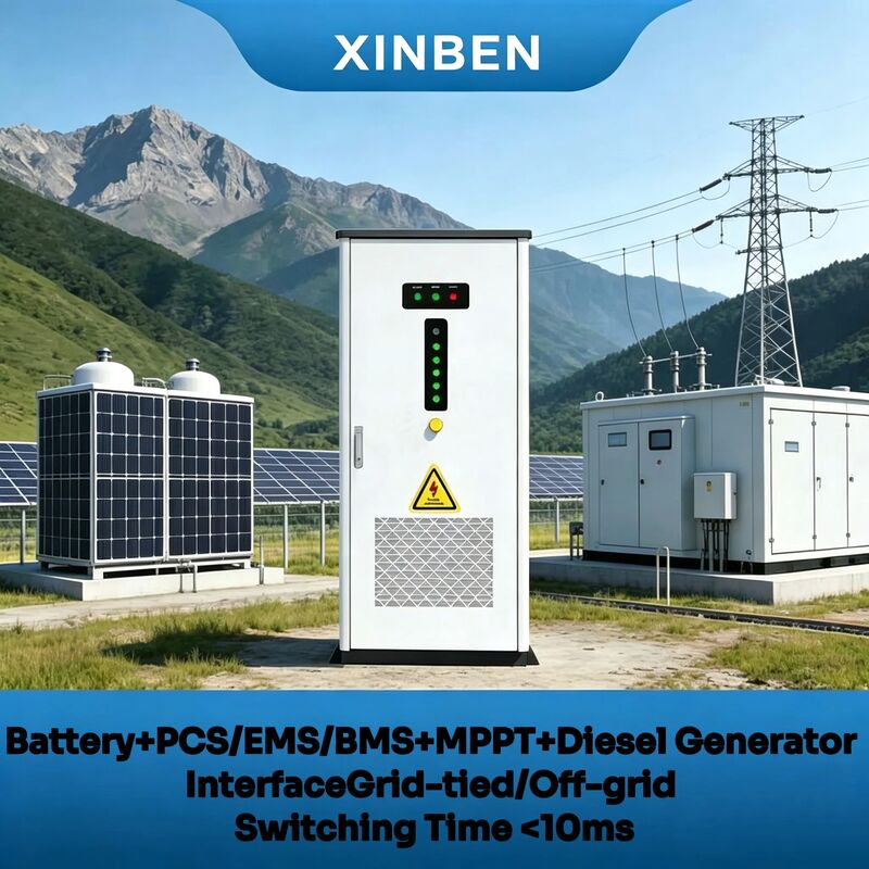 100kWh+55kW Energy Storage System with LiFePO4 Battery and IP54 Protection BESS Cabinet