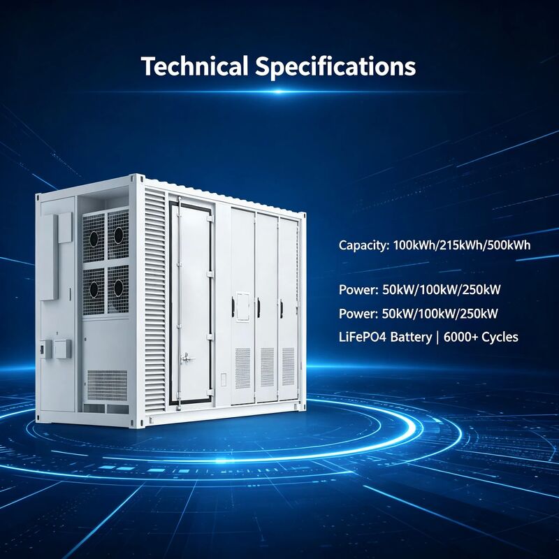Containerized Energy Storage System BESS with 1MWh-5MWh Customizable Capacity 6000 Cycles and Full Liquid Cooling