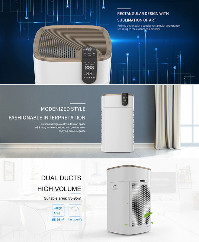 Premium Mobile Plasma Air Purifier with 99.9% Allergen Elimination, >4000000pcs/m³ Anion Density, and 25000 Hours Plasma Lamp Lifespan