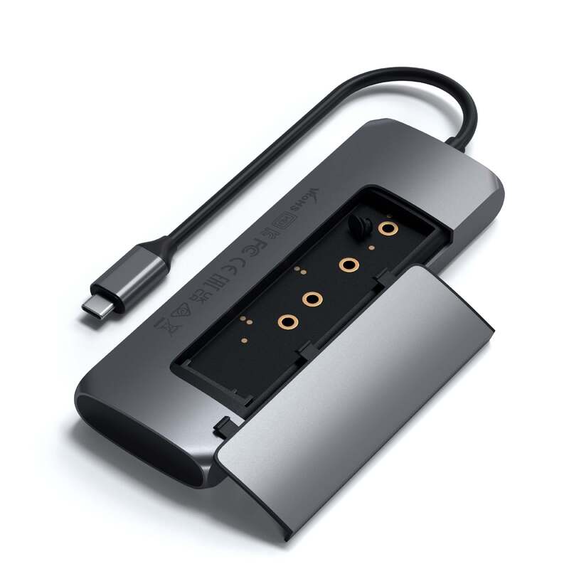 USB-C Multiport Adapter with 100W Power Delivery 4K HDMI Output and Integrated SSD Enclosure
