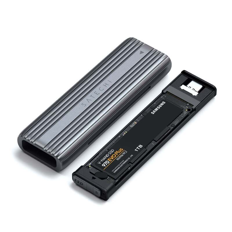 USB-C Gen 2 SSD Enclosure with Tool-Free Design for Universal M.2 NVMe and SATA Compatibility