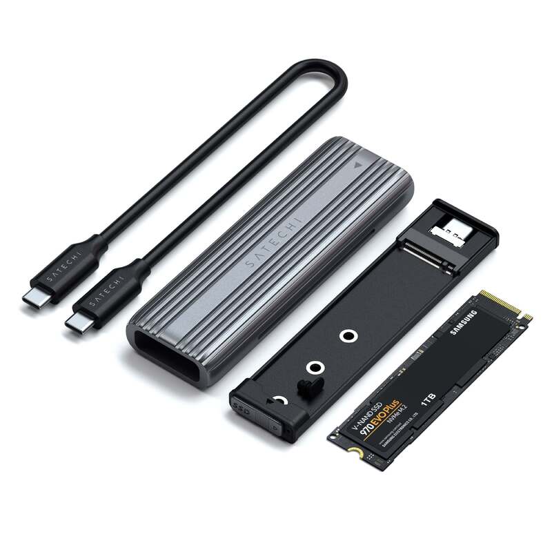 USB-C Gen 2 SSD Enclosure with Tool-Free Design for Universal M.2 NVMe and SATA Compatibility