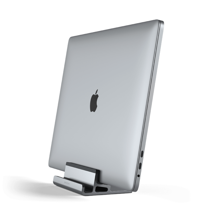 Dual Vertical Laptop Stand with Sturdy Construction for Maximizing Desk Space and Dual-Device Support
